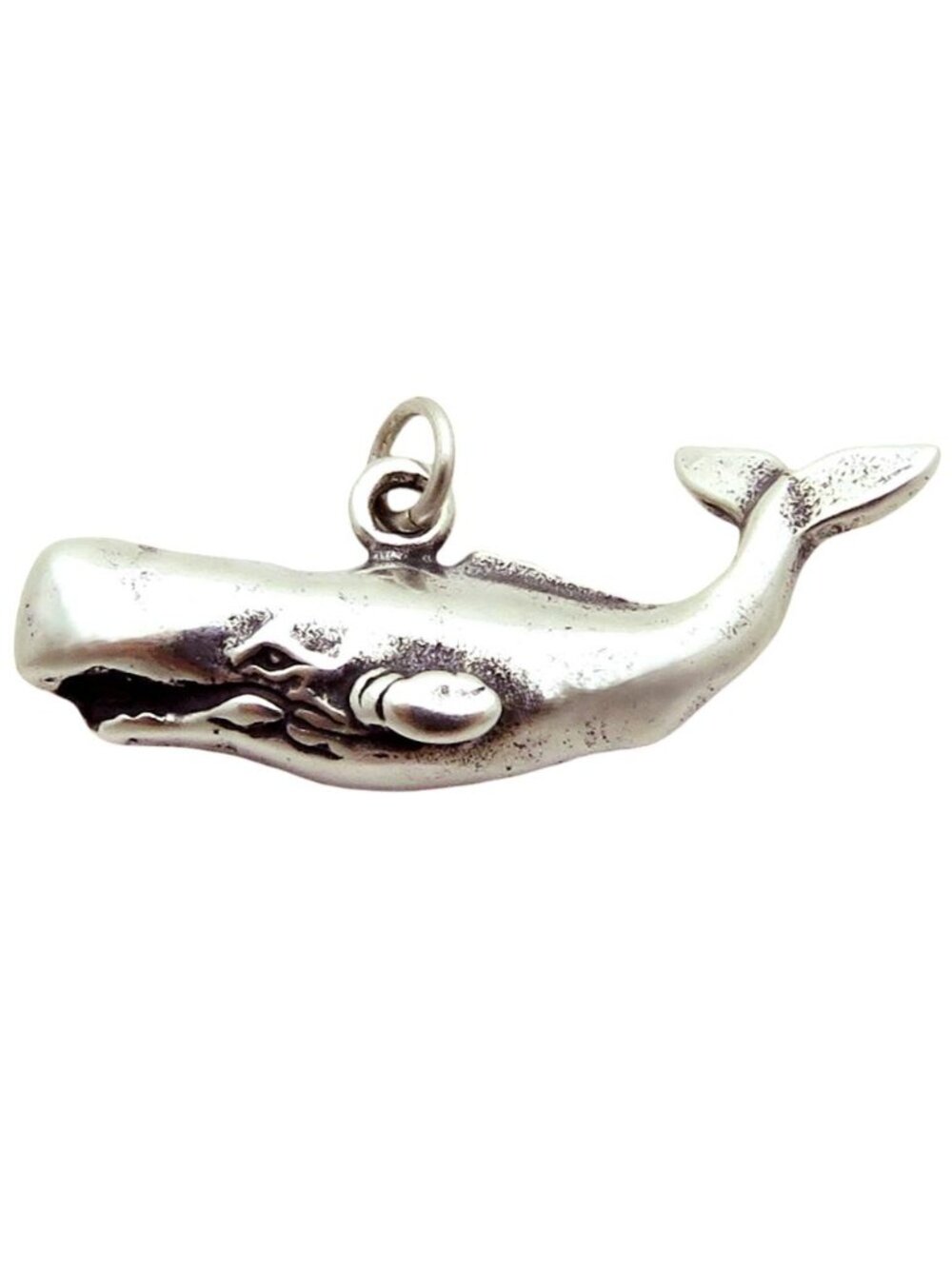 Vintage Sterling Silver Nautical Ocean Marine Sperm Whale Charm Pendant